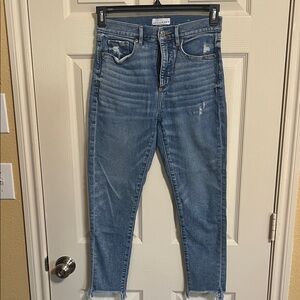 LOFT High Rise Blue Distressed Jeans